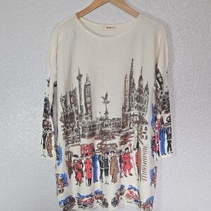 Han Belle Cream Graphic Long Sleeve Top